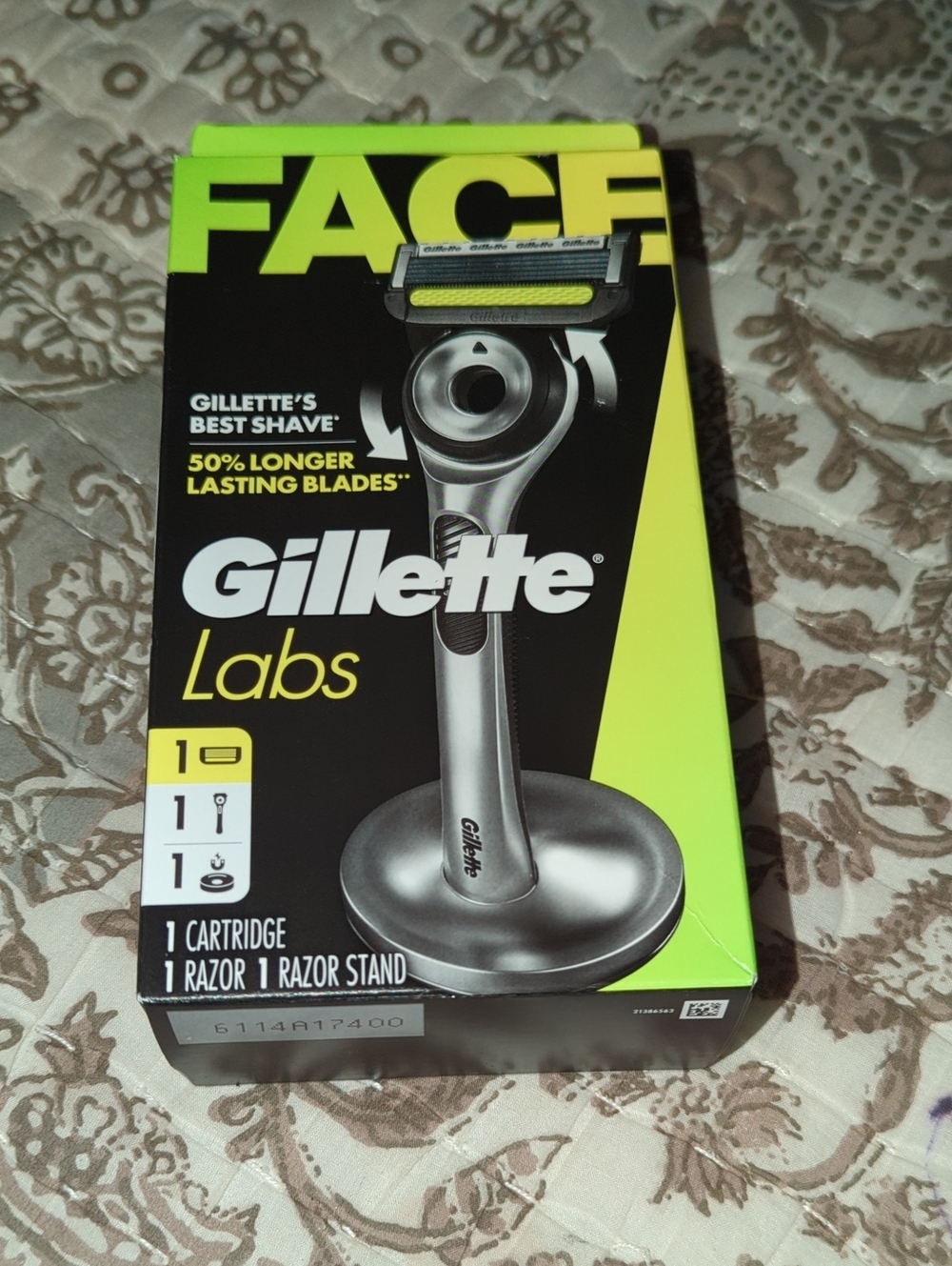 Gillette Labs Men’s Razor with Neon Yellow/Green Accent and Stand